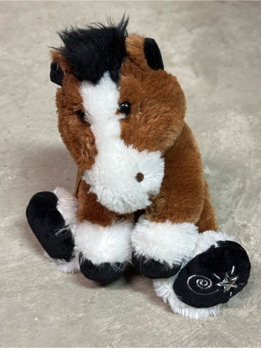 Brown and White Plush Horse Stuffed Animal - Kids Toy